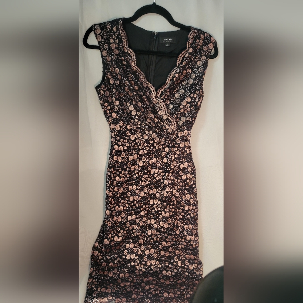 Floral Lace Dress in Black and Pink